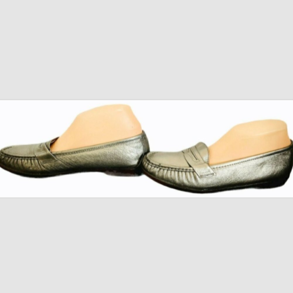 SAS Pewter Leather Comfort Penny Loafers Sz‎ 9-1/2 M #222F - Picture 6 of 11